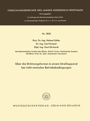cover image of Über die Strömungsformen in einem Strahlapparat bei nicht normalen Betriebsbedingungen